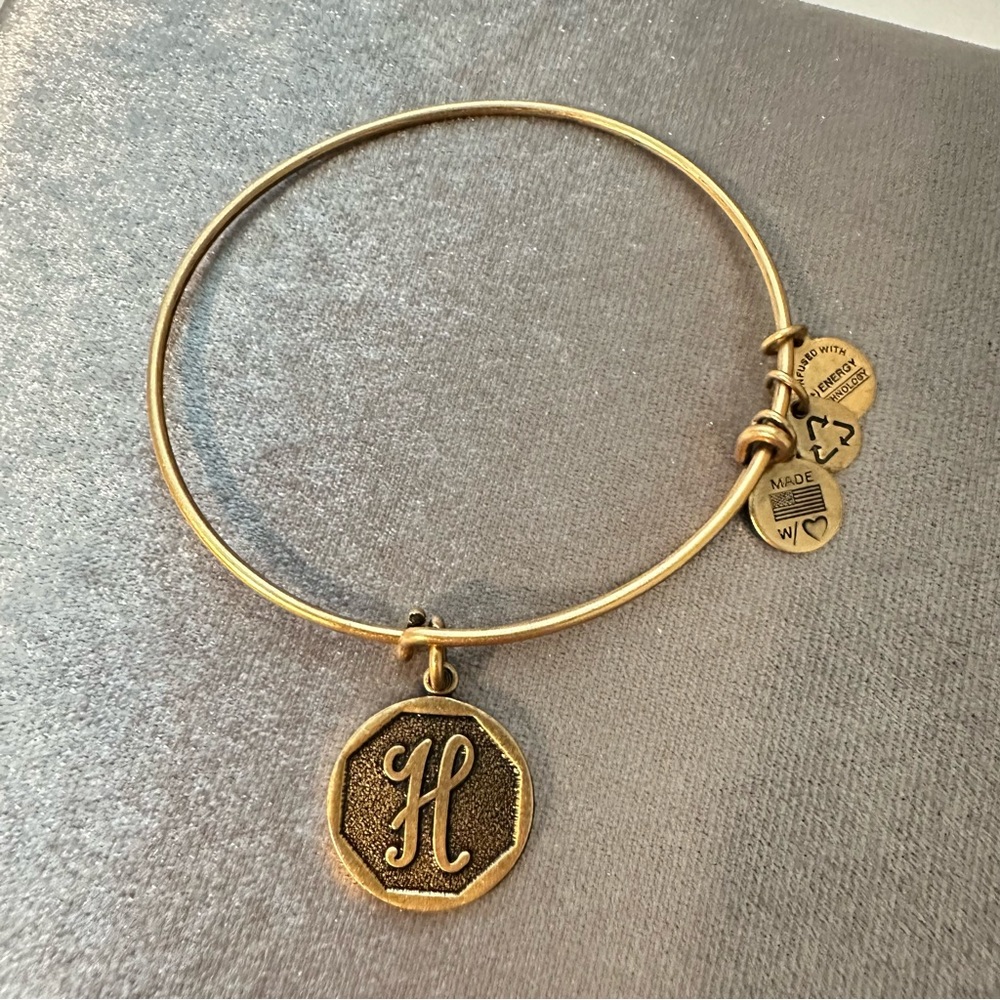 Alex & Ani Initial Charm Bangle